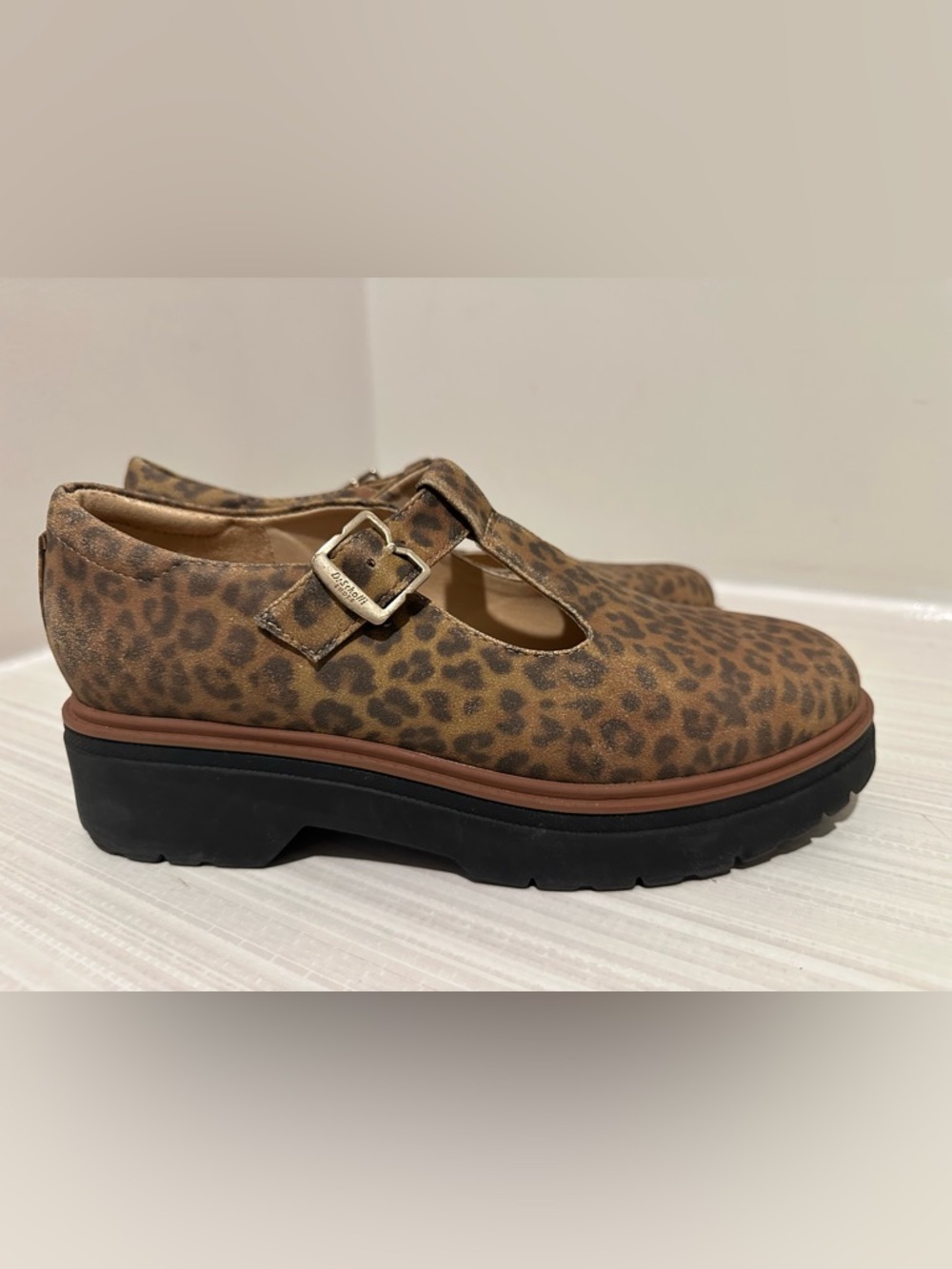 Dr. Scholl's Bring It Jane Platform Mary Jane’s Cheetah Tan Women’s Size 8